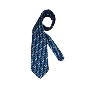🆕NAZARENO GABRIELLI Blue Geometric Silk Tie ITALY 57"/ 3.7" NWT